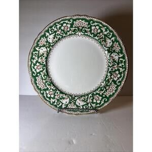 Crown Staffordshire Ellesmere Green Dinner Plate Bone China 10.5" Diameter
